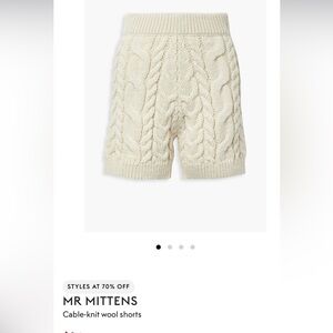 NWT Mr. Mittens cable-knit wool shorts